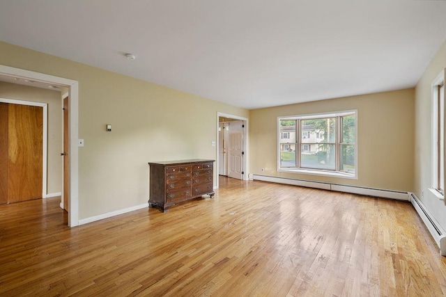 12 Gillis Ave, Nyack, NY 10960 - unfurnished room with light wood-type flooring, a baseboard radiator, and a smoke detector