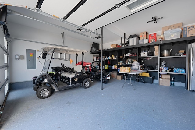 8 Hamilton Pl, Lake Grove, NY 11755 - garage featuring electric panel and freestanding refrigerator