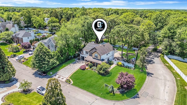 8 Hamilton Pl, Lake Grove, NY 11755 - aerial view of residential area featuring a forest