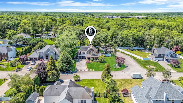 8 Hamilton Pl, Lake Grove, NY 11755 - aerial view of residential area with a forest