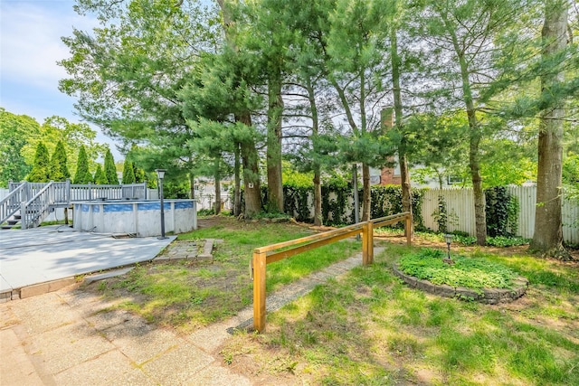 59 Burney Blvd, Mastic, NY 11950 - view of yard with an outdoor pool