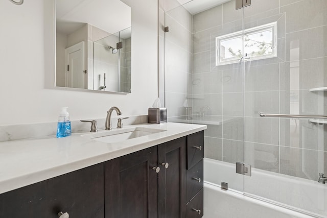 355 Dune Rd, Westhampton Beach, NY 11978 - bathroom featuring vanity and combined bath / shower with glass door