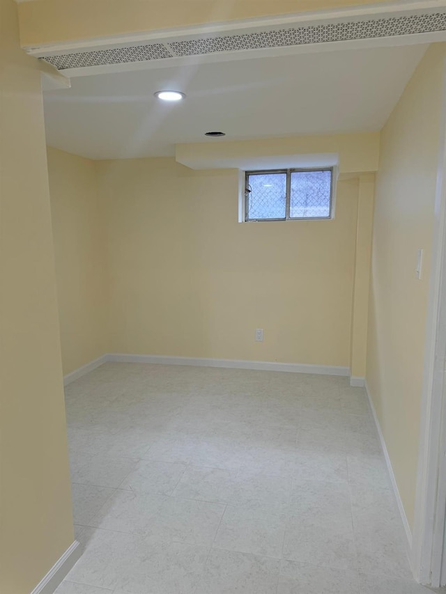 110 Terrace Ave, Elmont, NY 11003 - below grade area featuring baseboards and recessed lighting