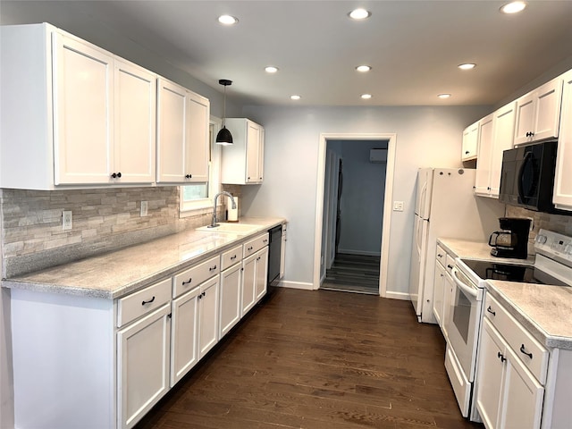 3206 Sharon Tpke, Millbrook, NY 12545 - kitchen featuring black appliances, a sink, recessed lighting, white cabinetry, and light countertops