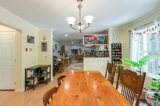 36 Valkill Dr, Poughkeepsie, NY 12601 - dining area featuring ceiling fan, crown molding, a chandelier, wood finished floors, and recessed lighting