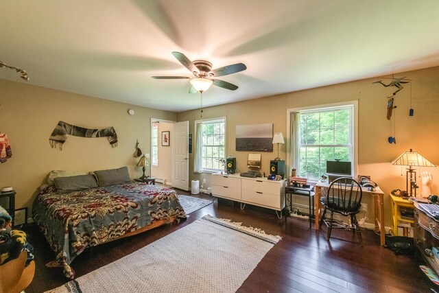36 Valkill Dr, Poughkeepsie, NY 12601 - bedroom with hardwood / wood-style flooring and a ceiling fan