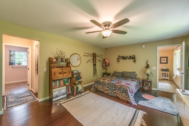 36 Valkill Dr, Poughkeepsie, NY 12601 - bedroom featuring wood-type flooring, baseboards, and a ceiling fan