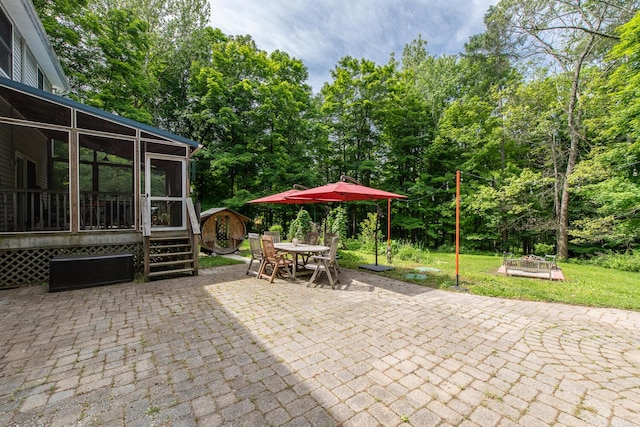 36 Valkill Dr, Poughkeepsie, NY 12601 - view of patio with a sunroom and outdoor dining space