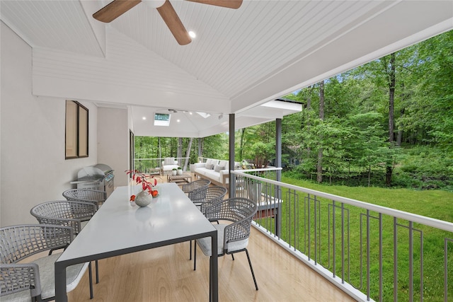 3 Hageman Ct, Katonah, NY 10536 - view of patio with a ceiling fan, an outdoor hangout area, and a grill