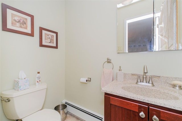 63 Dorval Ave, Staten Island, NY 10312 - bathroom with a baseboard radiator, toilet, and vanity