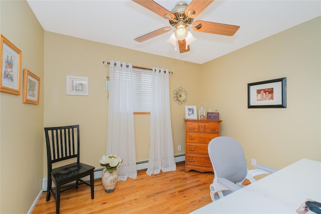 63 Dorval Ave, Staten Island, NY 10312 - office space featuring light wood-style flooring, ceiling fan, and baseboards