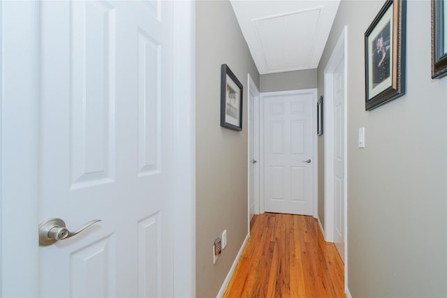 63 Dorval Ave, Staten Island, NY 10312 - hall featuring attic access and light wood-type flooring