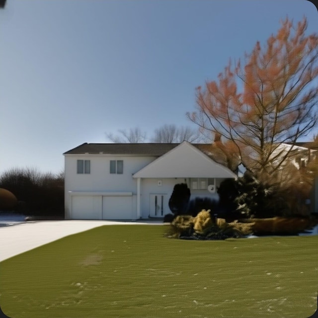 3116 Monterey Dr, Merrick, NY 11566 - view of front of house featuring a garage, a front yard, and stucco siding
