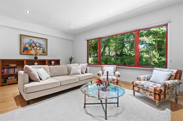 45 Main St Unit 3K, Hastings-On-Hudson, NY 10706 - living area featuring wood finished floors and recessed lighting