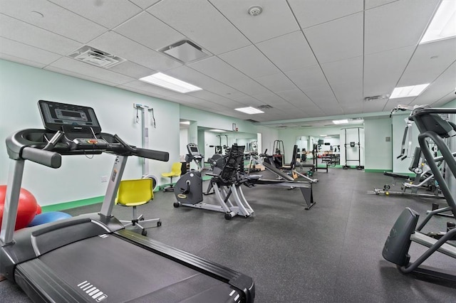 45 Main St Unit 3K, Hastings-On-Hudson, NY 10706 - gym with a paneled ceiling