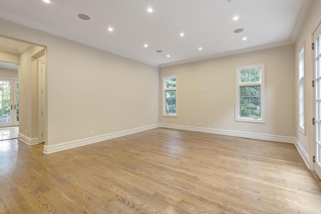30A Shelter Rock Rd, Manhasset, NY 11030 - spare room featuring crown molding, plenty of natural light, light wood-style flooring, baseboards, and recessed lighting