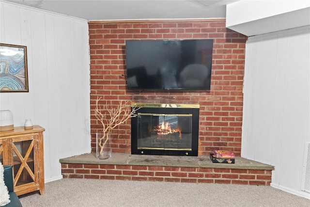 16 Lyncrest Rd, Cortlandt Manor, NY 10567 - detailed view of a brick fireplace and carpet