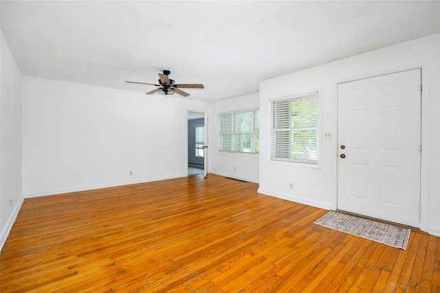 924 Violet Ave, Hyde Park, NY 12538 - foyer entrance featuring light wood-type flooring, ceiling fan, and baseboards