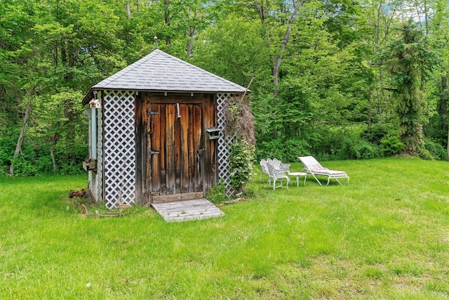 83 Tennanah Lake Rd, Roscoe, NY 12776 - view of shed with a forest view