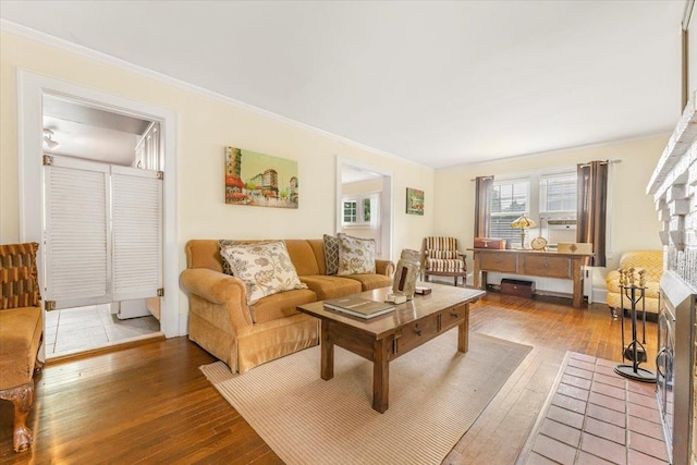 21 Chester Pl, New Rochelle, NY 10801 - living area with hardwood / wood-style flooring and ornamental molding