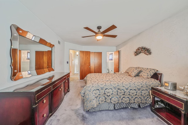 47-04 167th St, Flushing, NY 11358 - bedroom featuring light carpet, a closet, and ceiling fan