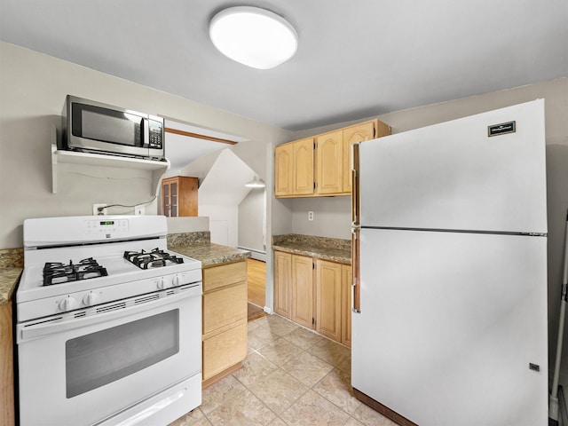 1 Fair Acres Rd, Nyack, NY 10960 - kitchen with white appliances and light brown cabinets