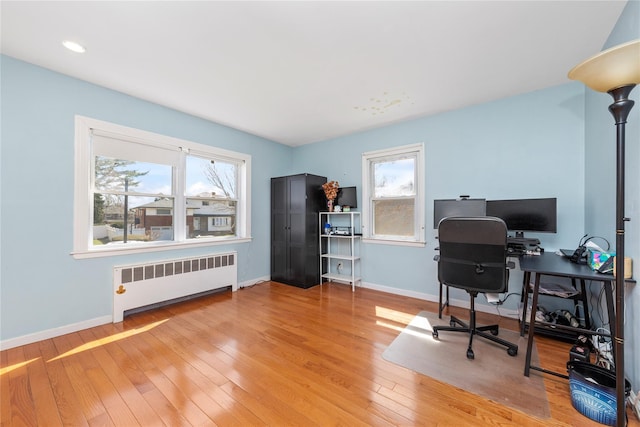 30 Eaton Rd, Syosset, NY 11791 - office area with radiator heating unit, baseboards, plenty of natural light, and recessed lighting
