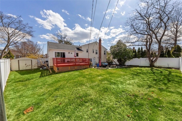 30 Eaton Rd, Syosset, NY 11791 - rear view of property featuring a deck and a chimney