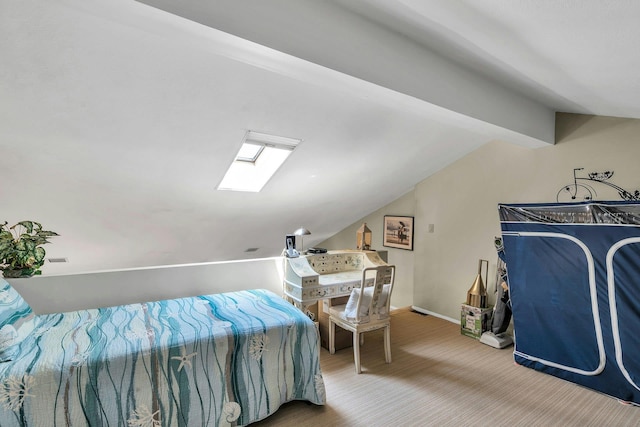 1425 Jerusalem Ave Unit 19, North Merrick, NY 11566 - bedroom featuring vaulted ceiling, a skylight, and baseboards