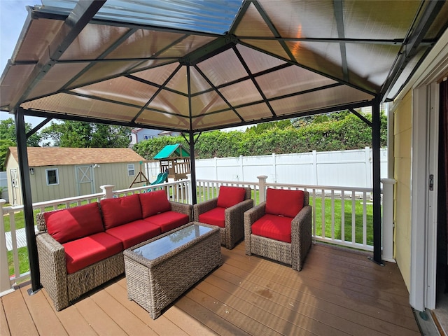 1 Terry Ln, Jericho, NY 11753 - deck with an outdoor hangout area and a playground