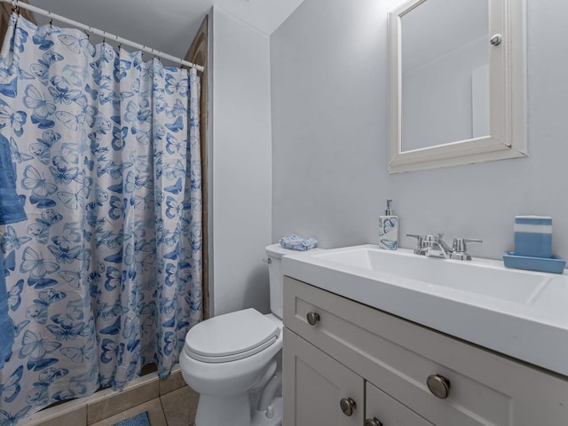 2 Pinetop Dr, Shirley, NY 11967 - bathroom featuring vanity, tile patterned floors, and a shower with shower curtain