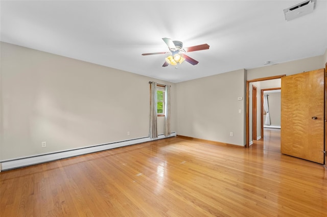38 Degarmo Hills Rd, Wappingers Falls, NY 12590 - unfurnished room featuring ceiling fan, a baseboard radiator, and light wood-type flooring