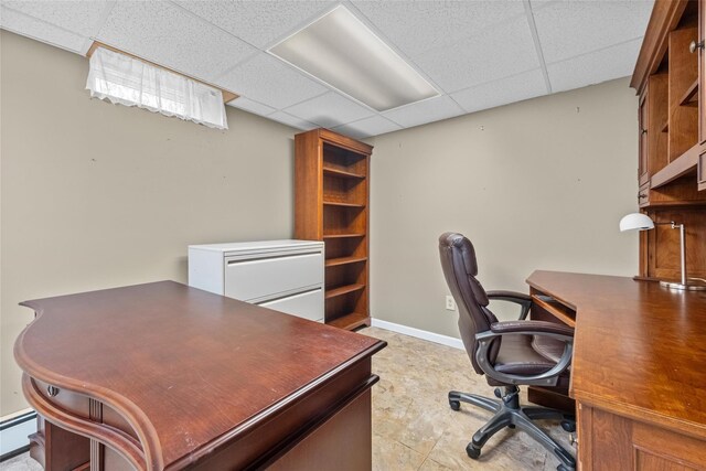 38 Degarmo Hills Rd, Wappingers Falls, NY 12590 - office area with a paneled ceiling and a baseboard heating unit