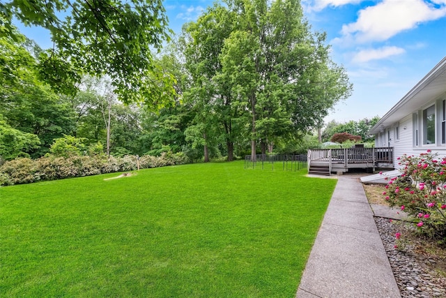 38 Degarmo Hills Rd, Wappingers Falls, NY 12590 - view of green lawn with a deck
