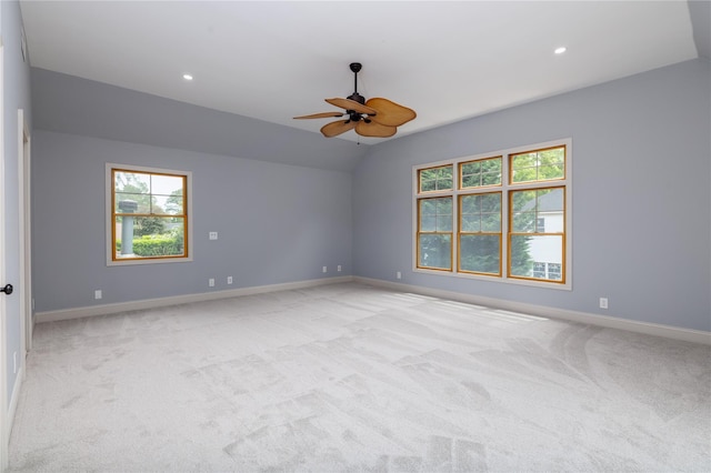 22 Commonwealth Ave, Massapequa, NY 11758 - unfurnished room featuring light carpet, a ceiling fan, plenty of natural light, recessed lighting, and lofted ceiling