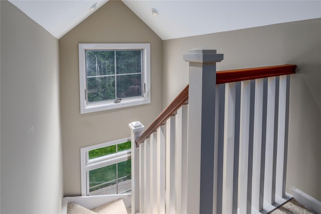 22 Commonwealth Ave, Massapequa, NY 11758 - stairs featuring lofted ceiling
