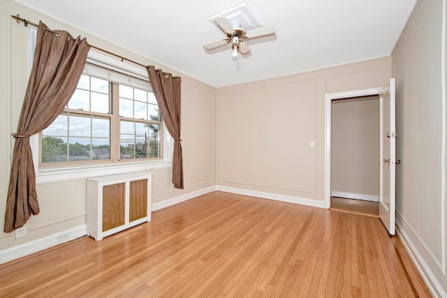 151 Centre Ave Unit 5D, New Rochelle, NY 10805 - unfurnished room featuring light wood-style flooring, ceiling fan, and baseboards
