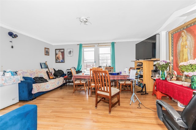 132 Oak St, Yonkers, NY 10701 - living room with crown molding and light wood-style floors