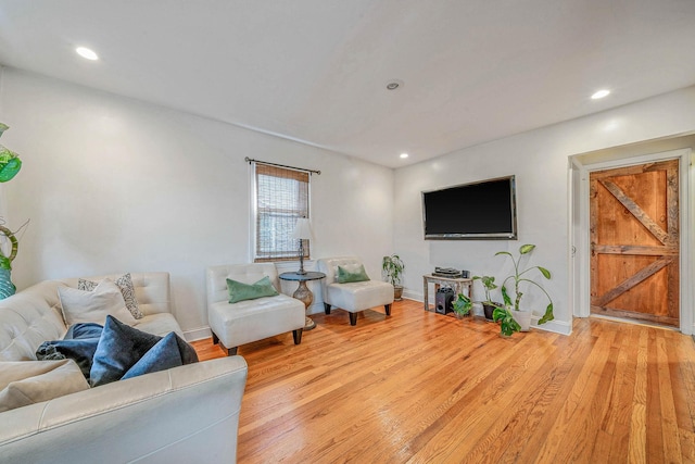 1668 Atherton Ave, Elmont, NY 11003 - living room with light wood-style flooring, baseboards, and recessed lighting