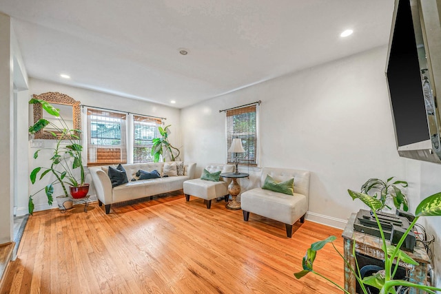1668 Atherton Ave, Elmont, NY 11003 - living area featuring healthy amount of natural light, wood finished floors, baseboards, and recessed lighting