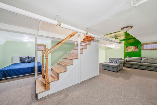 1668 Atherton Ave, Elmont, NY 11003 - finished basement featuring carpet floors and stairs