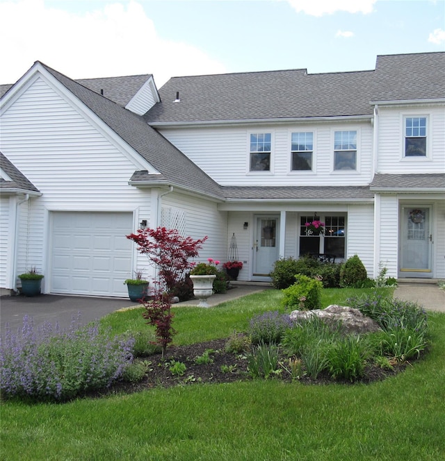 44 Vanderburgh Rd, Poughquag, NY 12570 - view of front of property with a garage, a shingled roof, and asphalt driveway
