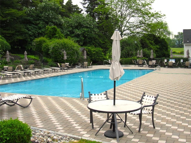 44 Vanderburgh Rd, Poughquag, NY 12570 - community pool with a patio area and view of wooded area