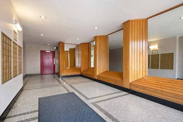180 Van Cortlandt Park S Unit 4C, Bronx, NY 10463 - lobby with wallpapered walls and recessed lighting