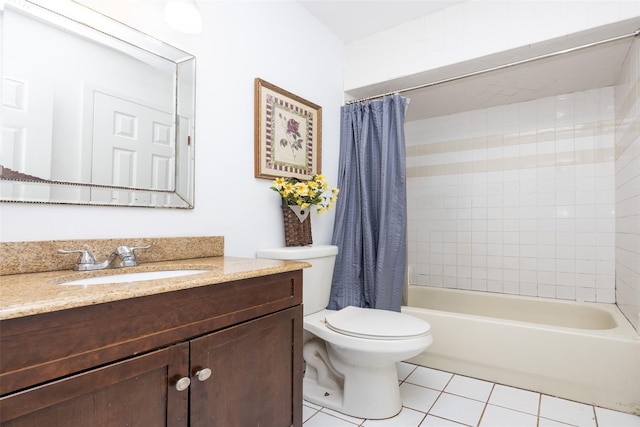 186 Montrose Dr, Port Jefferson Station, NY 11776 - full bathroom featuring tile patterned flooring, vanity, toilet, and shower / bath combination with curtain