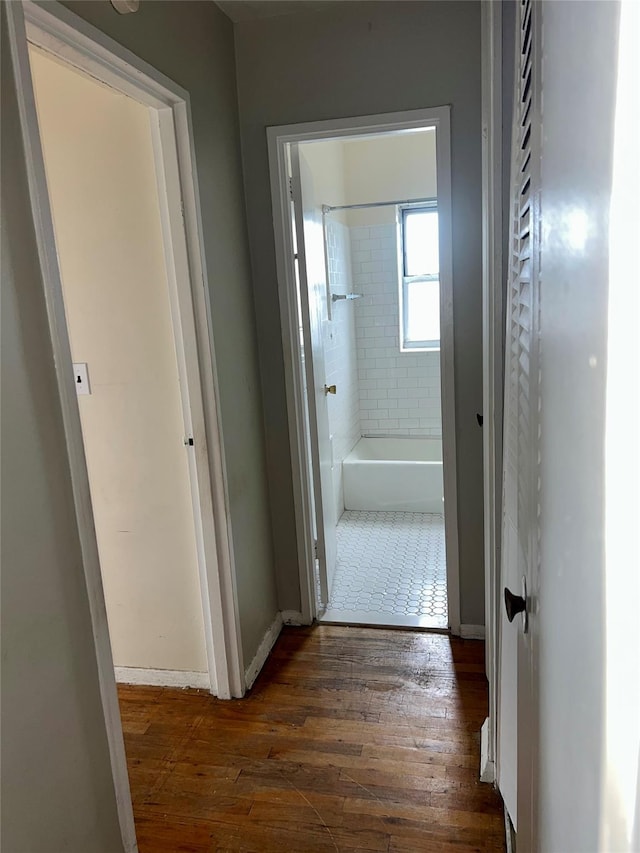 415 Gramatan Ave Unit 5D, Mount Vernon, NY 10552 - corridor featuring dark wood-type flooring and baseboards