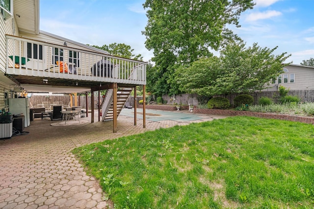 23 Waldron Dr, Stony Point, NY 10980 - view of yard featuring a patio, stairway, and a deck