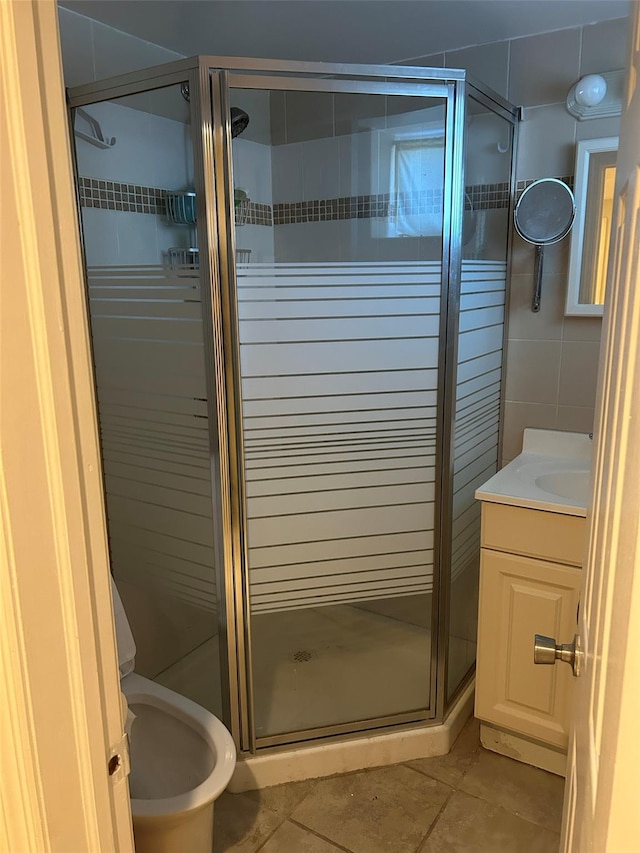 13-01 146th Pl, Whitestone, NY 11357 - bathroom with tile patterned flooring, a shower stall, and toilet
