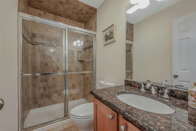 32 Robinhood Ln, East Setauket, NY 11733 - bathroom with toilet, vanity, and a shower stall