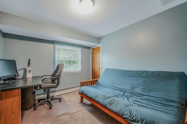 32 Robinhood Ln, East Setauket, NY 11733 - carpeted office space with a baseboard radiator and baseboards